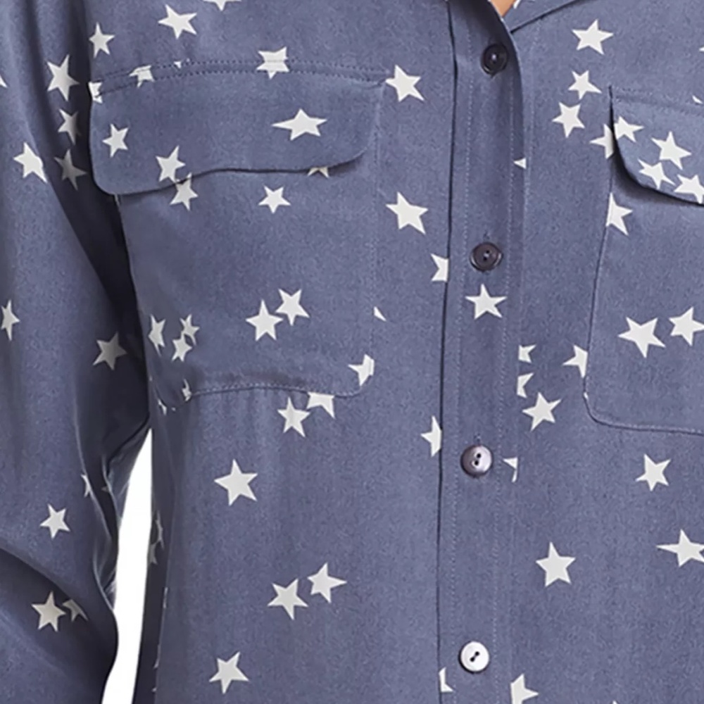 NWT - Equipment - Slim Signature Long Sleeve Printed Silk Shirt - Size L - Picture 3 of 7